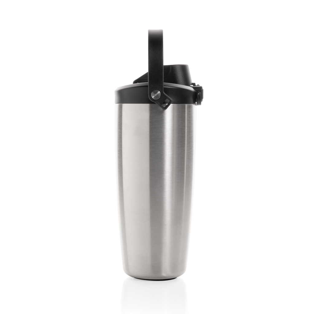 Gourde en acier inoxydable avec couvercle noir