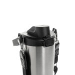 Thermos en acier inoxydable avec sangle noire