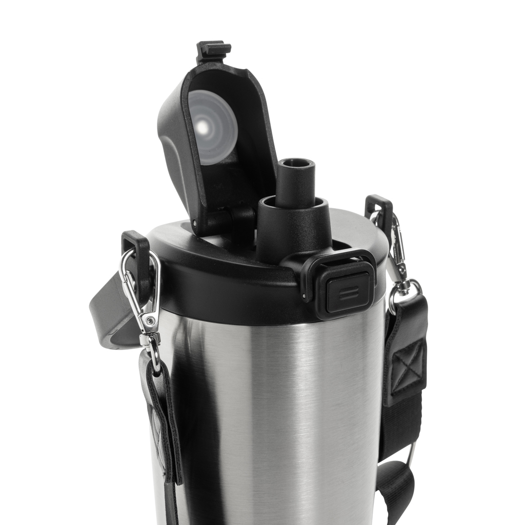 Gourde isotherme en acier inoxydable avec sangle