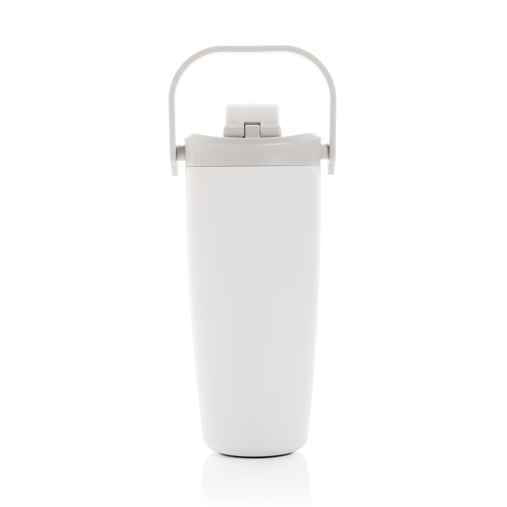 Gobelet blanc réutilisable avec anse grise