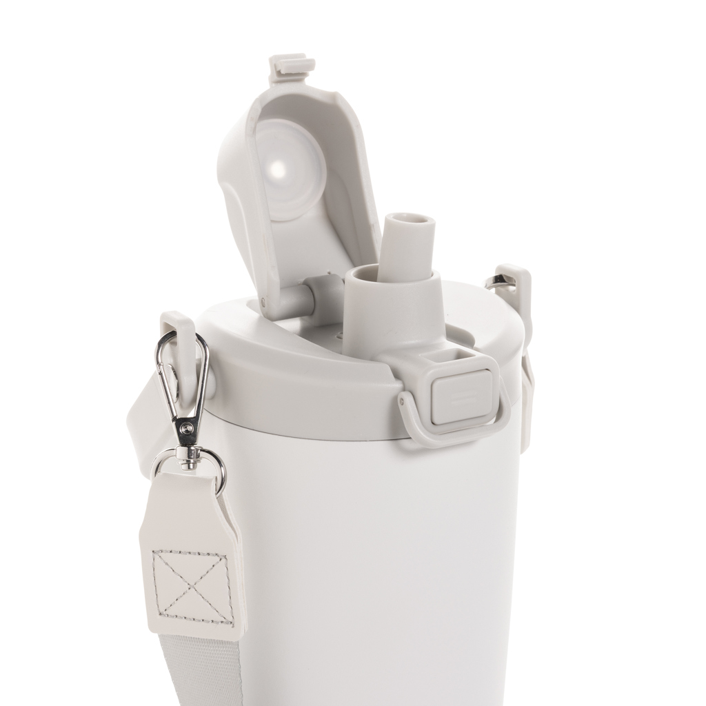 Gourde blanche avec couvercle et sangle détachable