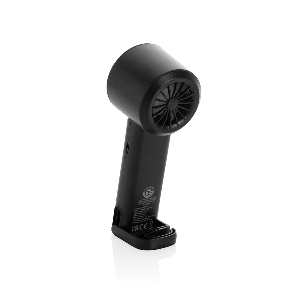Petit ventilateur portable noir sur socle