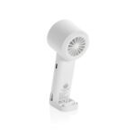 Ventilateur portable blanc rechargeable sur pied