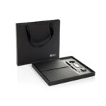 Coffret cadeau noir avec carnet et stylo