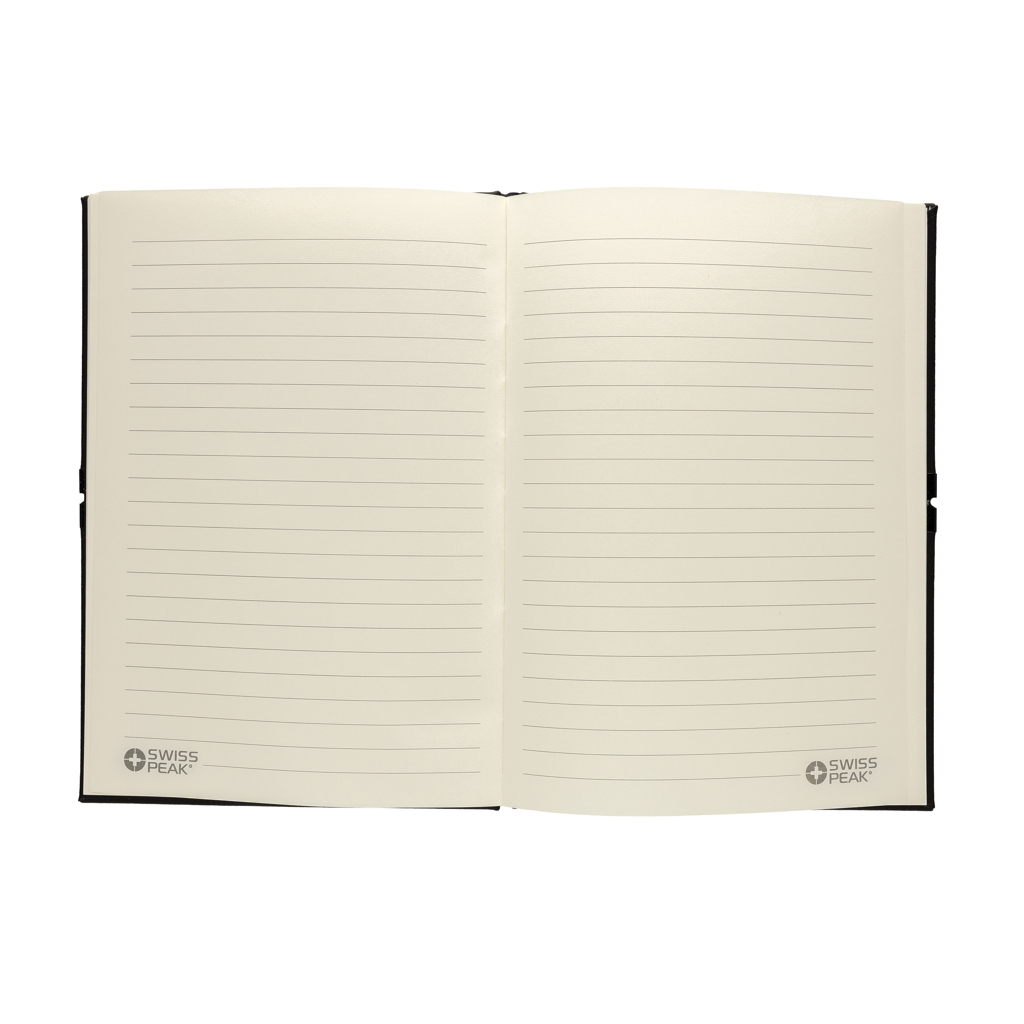 Carnet ouvert à pages lignées blanches