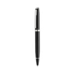 Stylo à bille noir élégant avec capuchon argenté