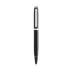 Stylo noir élégant avec garniture argentée