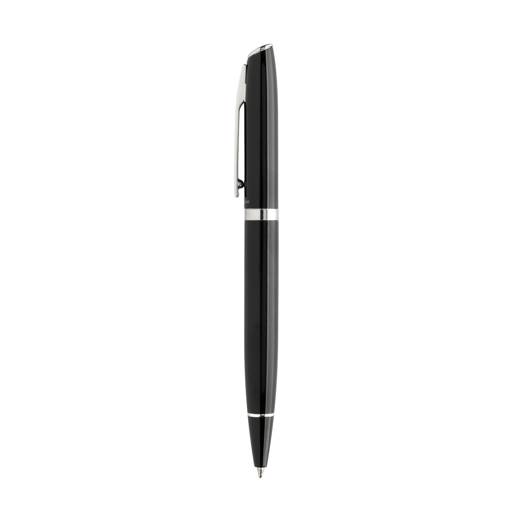 Stylo à bille noir élégant sur fond blanc