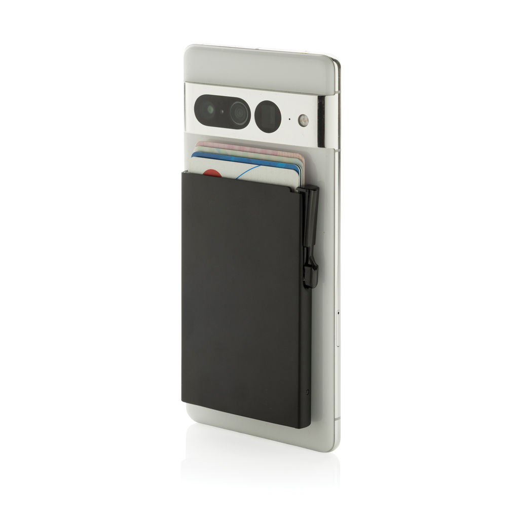 Smartphone avec porte-cartes noir magnétique