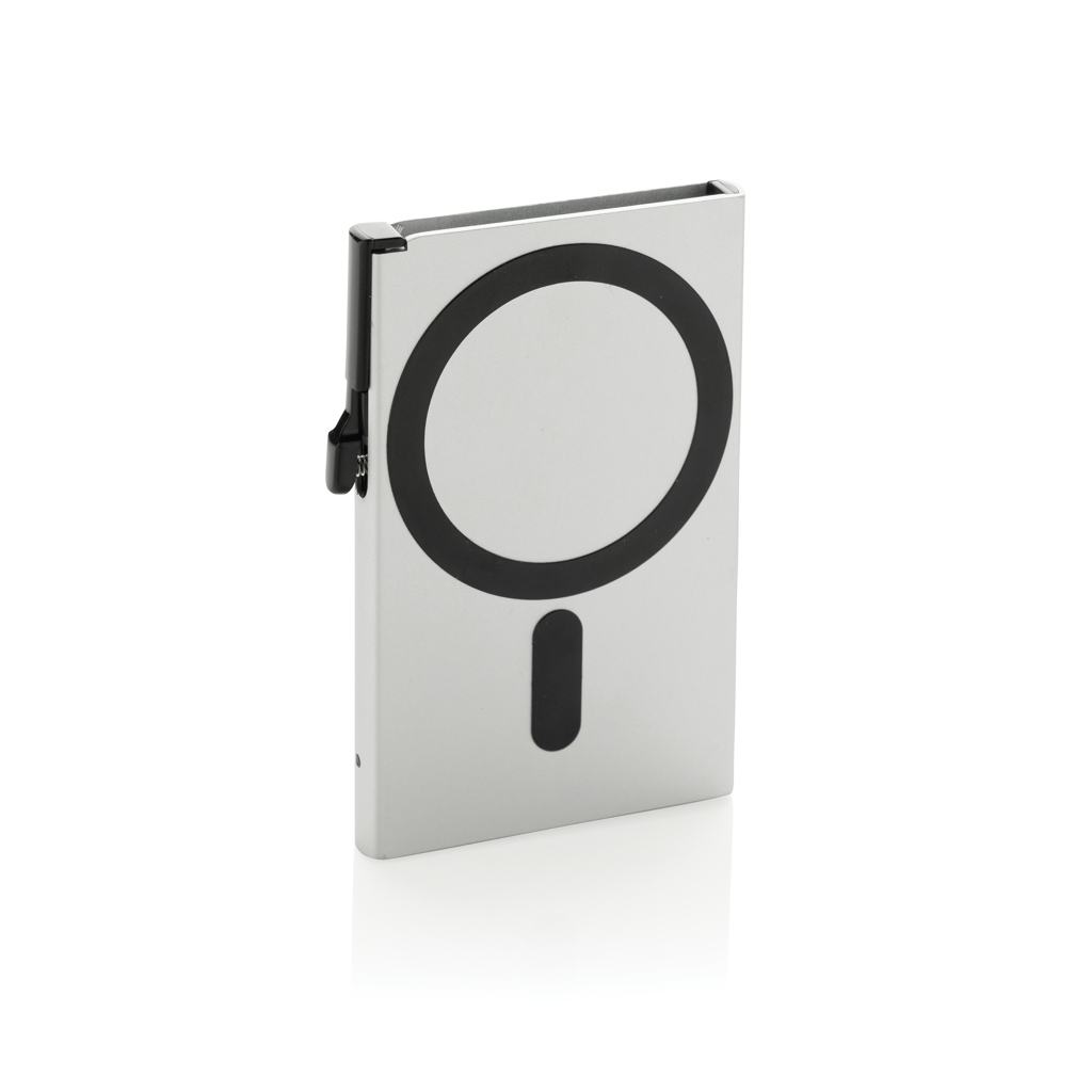 Chargeur portable argenté avec support magnétique