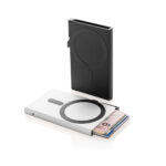Porte-cartes métalliques noir et argent avec cartes