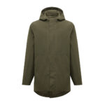 Manteau imperméable vert à capuche pour homme