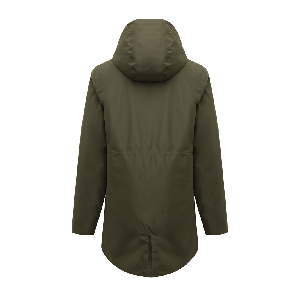 Veste kaki à capuche vue de dos