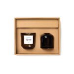 Coffret bougie parfumée en verre ambré