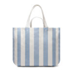 Sac cabas à rayures bleues et blanches