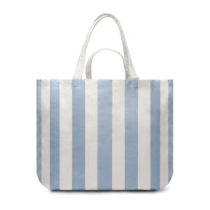Sac cabas à rayures bleues et blanches