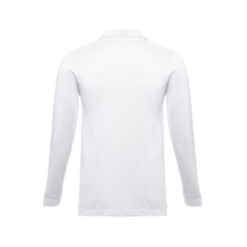 Dos d’un polo blanc à manches longues