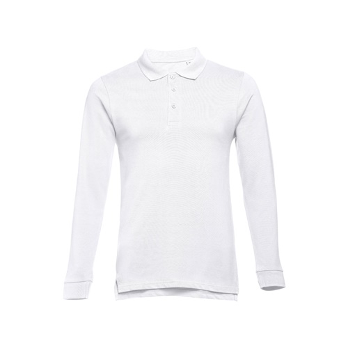 Polo blanc à manches longues pour homme