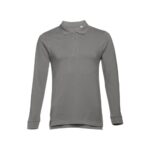 Polo gris à manches longues pour homme