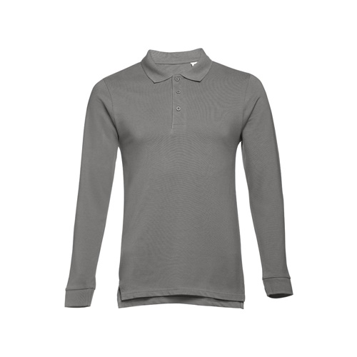Polo gris à manches longues pour homme