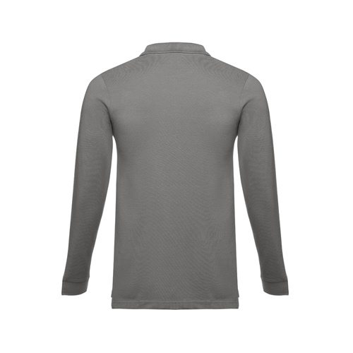 Polo gris à manches longues vu de dos