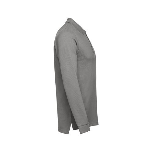 Polo gris à manches longues pour homme