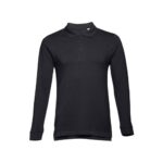 Polo noir à manches longues pour homme