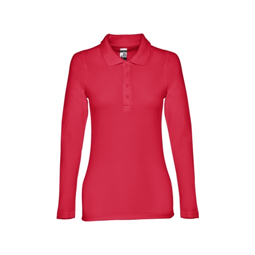 Polo rouge à manches longues pour femme