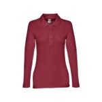 Polo rouge à manches longues pour femme