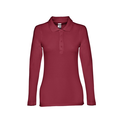 Polo rouge à manches longues pour femme