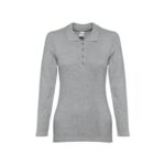 Polo gris à manches longues pour femme