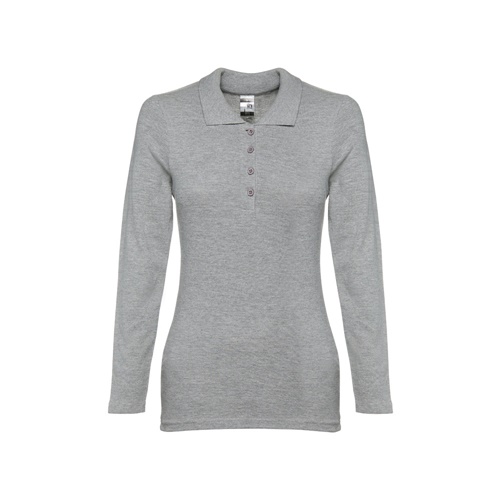 Polo gris à manches longues pour femme