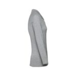 Polo gris à manches longues pour femme