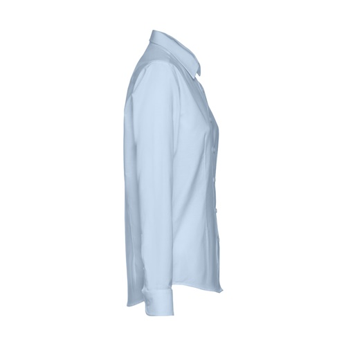 Chemise bleue à manches longues vue de côté