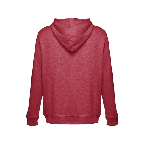 Sweat à capuche rouge vu de dos