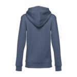 Sweat à capuche bleu vu de dos