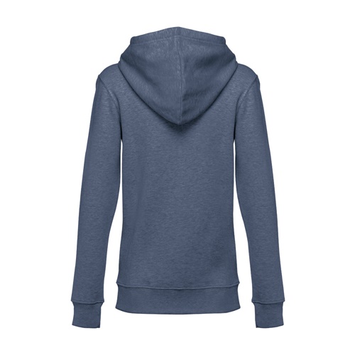 Sweat à capuche bleu vu de dos