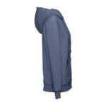 Sweat à capuche bleu vu de côté
