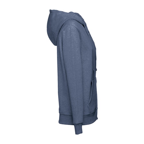 Sweat à capuche bleu vu de côté