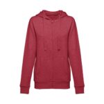 Sweat à capuche zippé rouge pour adulte