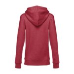 Sweat à capuche rouge vu de dos
