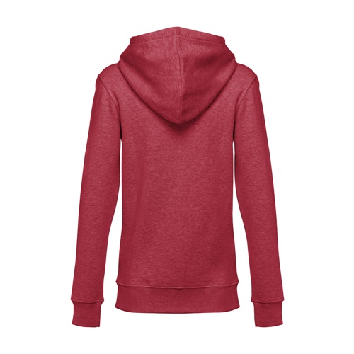 Sweat à capuche rouge vu de dos