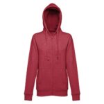 Sweat à capuche rouge zippé unisexe