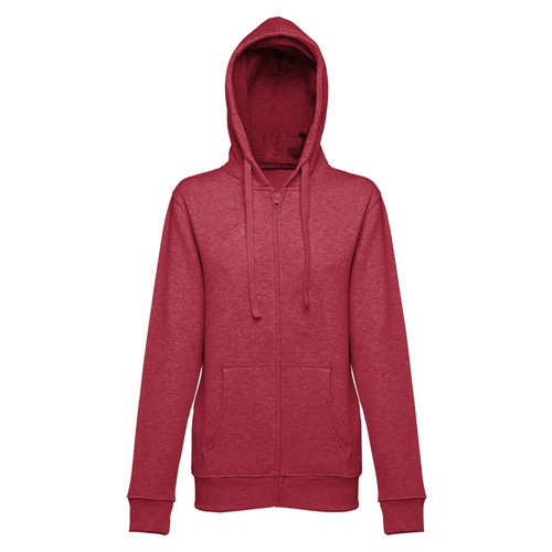Sweat à capuche rouge zippé unisexe