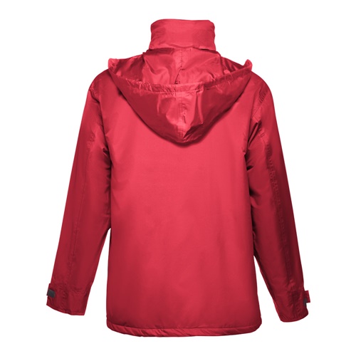 Veste coupe-vent rouge avec capuche