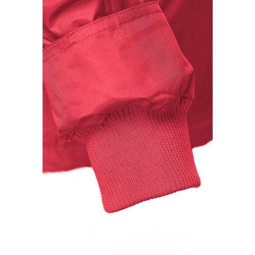 Poignet de blouson rouge en tissu