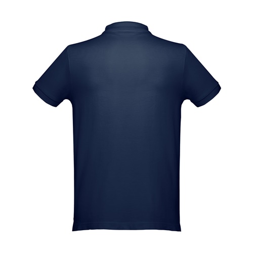 Dos d’un polo bleu marine uni