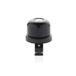 Cloche de vélo noire moderne sur fond blanc