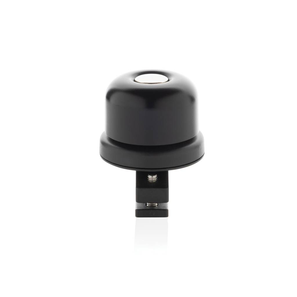 Cloche de vélo noire moderne sur fond blanc