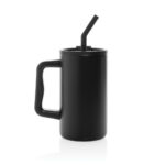 Tasse noire avec paille et anse
